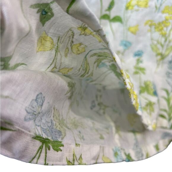 Linen Medium Laura Ashley floral ruffle sleeve midi dress - Picture 9 of 16